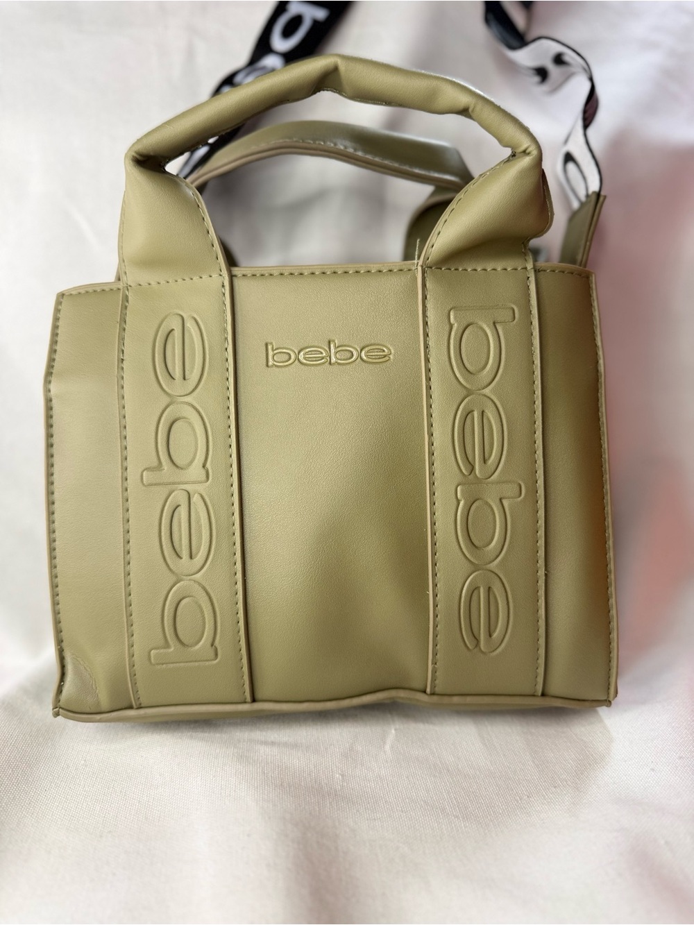 bebe Olive Mini Tote/crossbody in Light Olive